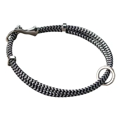 Posh Totty Designs Black / Silver / White Men's Herringbone Cord Message Bracelet In Multi