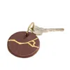 Posh Totty Designs Dark Brown Leather Kintsugi Keyring In Brown