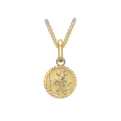 Posh Totty Designs Men's 9ct Gold St Christopher Necklace In Yellow