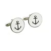 Posh Totty Designs Men's Anchor Disc Cufflinks In Gray
