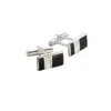 Posh Totty Designs Men's Black / White / Silver Onyx And Mother-of-pearl Cufflinks