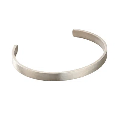 Posh Totty Designs Men's Brushed Sterling Silver Cuff Bangle In Metallic