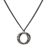 Posh Totty Designs Men's Grey / Silver Oxidised Sterling Silver Textured Interlinking Hoops Necklace In Black