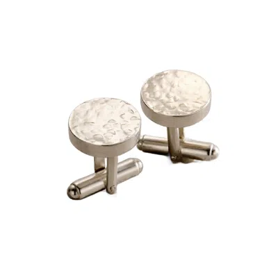 Posh Totty Designs Men's Large Textured Silver Cufflinks