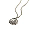 Posh Totty Designs Men's Men's Oxidised Silver Initial Wax Seal Necklace In Silver