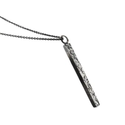 Posh Totty Designs Men's Men's Textured Oxidised Sterling Silver Bar Necklace