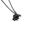 Posh Totty Designs Men's Oxidised Sterling Silver Papa Bear Pendant Necklace In Black