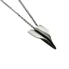 Posh Totty Designs Men's Oxidised Sterling Silver Paper Plane Necklace In Gray