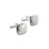 Posh Totty Designs Men's Ribbed Sterling Silver Square Cufflinks