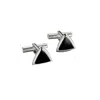 Posh Totty Designs Men's Silver / Black Silver Triangle Onyx Cufflinks