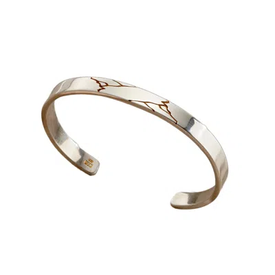 Posh Totty Designs Men's Silver Kintsugi Cuff Bangle