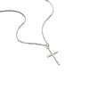 Posh Totty Designs Men's Silver Slim Cross Pendant Necklace