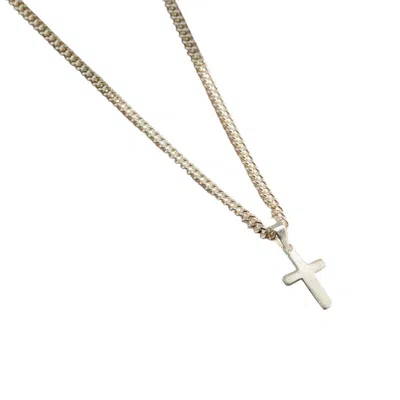 Posh Totty Designs Men's Silver Small Cross Pendant Necklace