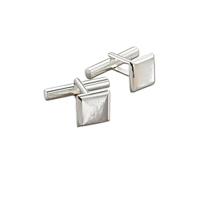 Posh Totty Designs Men's Square Mother-of-pearl And Silver Cufflinks