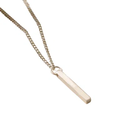 Posh Totty Designs Men's Sterling Silver Bar Necklace In Orange
