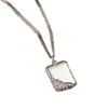 Posh Totty Designs Men's Sterling Silver Bevelled Edge Strata Tag Necklace In Silver