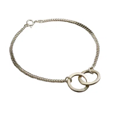 Posh Totty Designs Men's Sterling Silver Interlinking Hoops Bracelet In Gray
