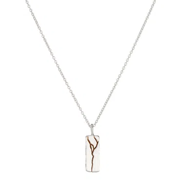 Posh Totty Designs Men's Sterling Silver Kintsugi Tag Necklace
