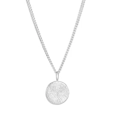 Posh Totty Designs Men's Sterling Silver Men's Molten Disc Necklace