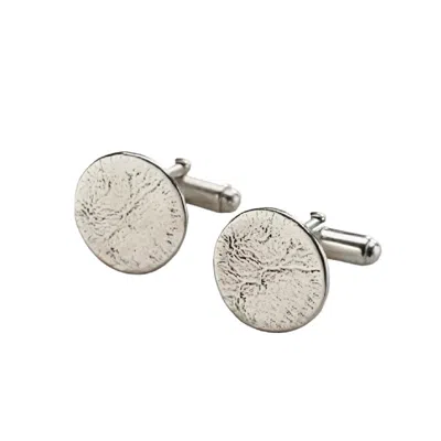 Posh Totty Designs Men's Sterling Silver Molten Disc Cufflinks