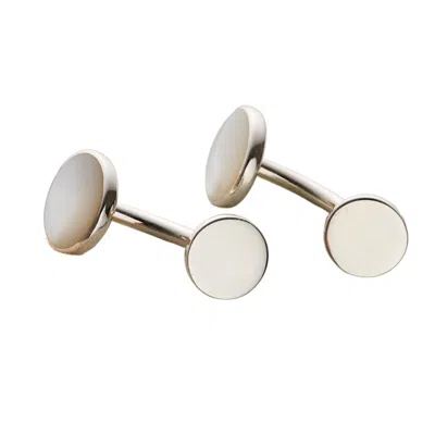 Posh Totty Designs Men's Sterling Silver Mother Of Pearl Cufflinks