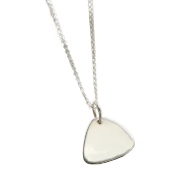 Posh Totty Designs Men's Sterling Silver Plectrum Necklace In White