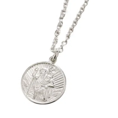 Posh Totty Designs Men's Sterling Silver St Christopher Necklace