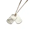 Posh Totty Designs Mens Sterling Silver Double Dog Tag Necklace In Metallic