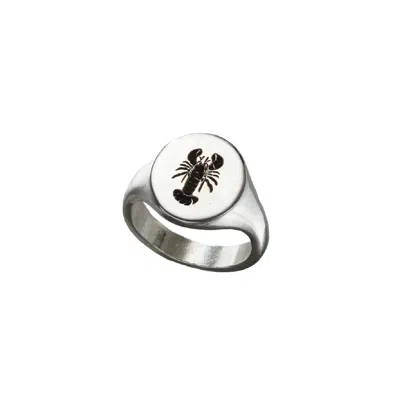 Posh Totty Designs Mens Sterling Silver Lobster Signet Ring