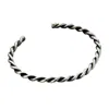 Posh Totty Designs Silver / Black Men's Twisted Oxidised Sterling Silver Cuff In Multi