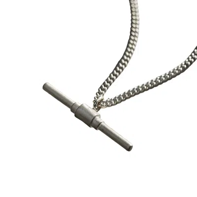 Posh Totty Designs Silver Mens T Bar Pendant Necklace