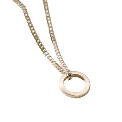 Posh Totty Designs Sterling Silver Men's Mini Quote Circle Necklace In Metallic