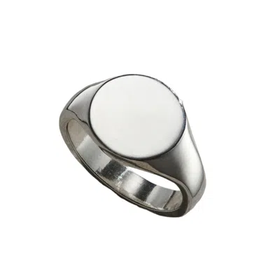 Posh Totty Designs Sterling Silver Mens Circle Signet Ring