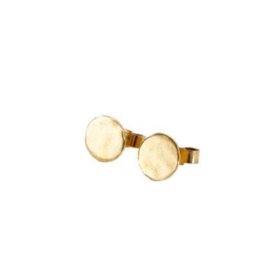 Posh Totty Designs Women's 9ct Gold Hammered Disc Earrings