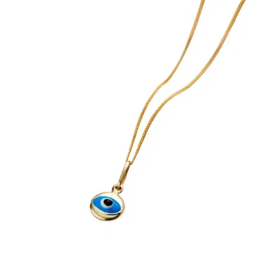 Posh Totty Designs Women's 9ct Gold Mini Evil Eye Necklace