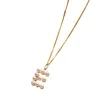 Posh Totty Designs Women's 9ct Gold Pearl Initial Charm Necklace In Gold