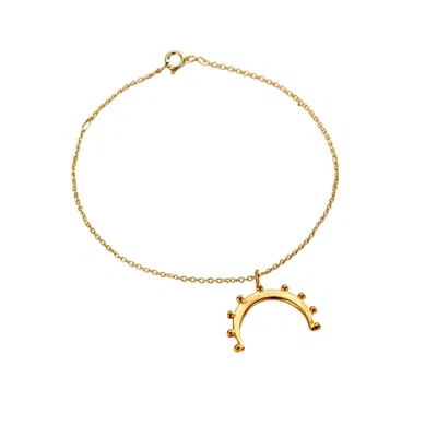 Posh Totty Designs Women's 9ct Gold Plated Crown Horn Charm Bracelet