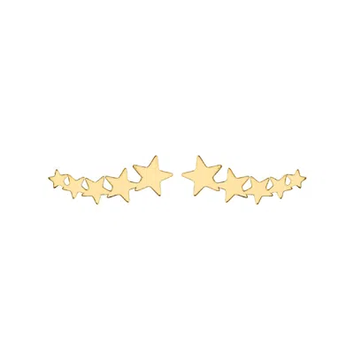 Posh Totty Designs Women's 9ct Shooting Star Gold Climber Earrings