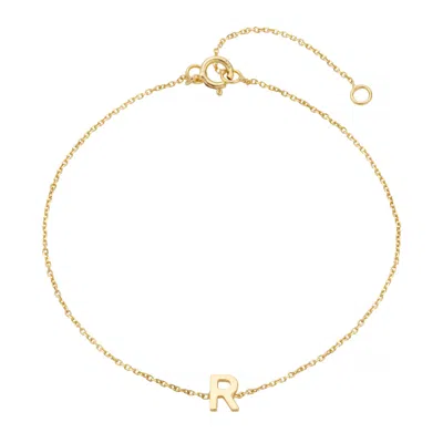 Posh Totty Designs Women's 9ct Solid Gold Fine Initial Bracelet
