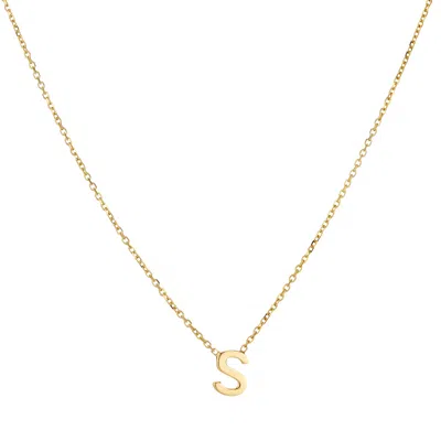 Posh Totty Designs Women's 9ct Solid Gold Petite Initial Necklace