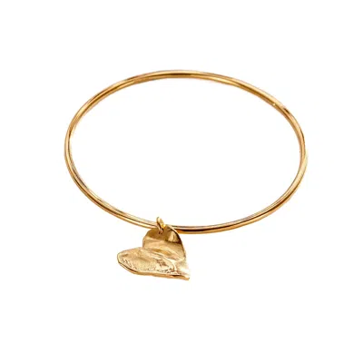 Posh Totty Designs Women's Fortune Gold Heart Charm Bangle
