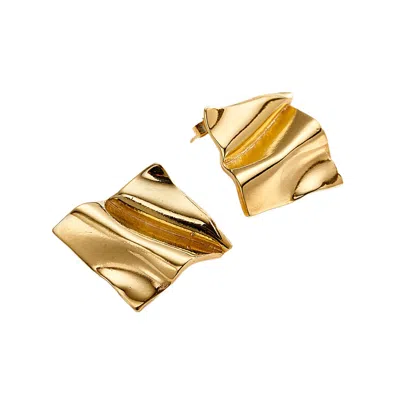 Posh Totty Designs Women's Fortune Gold Square Stud Earrings