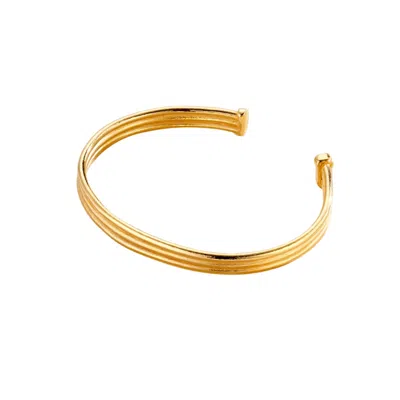 Posh Totty Designs Women's Gold Column Open Cuff Bangle