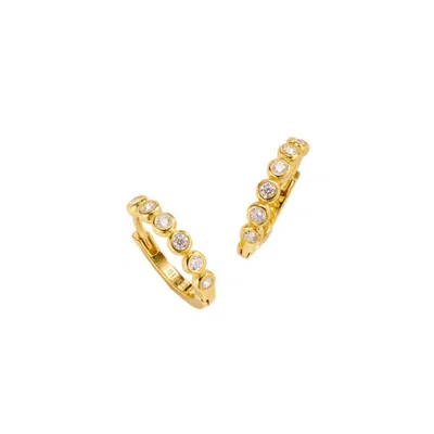 Posh Totty Designs Women's Gold Cz Creole Hoop Earrings