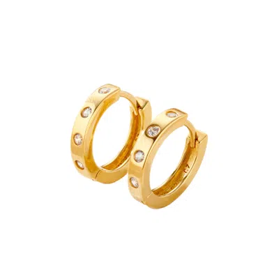 Posh Totty Designs Women's Gold Cz Huggie Hoop Earrings