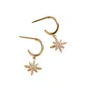 Posh Totty Designs Women's Gold Cz North Star Hanging Earrings In Gold