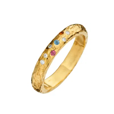 Posh Totty Designs Women's Gold Diamond & Semi Precious Stone Confetti Ring