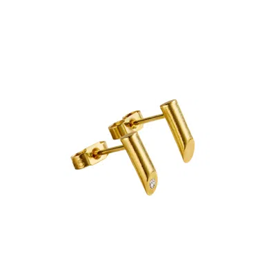 Posh Totty Designs Women's Gold Diamond Flow Stud Earrings
