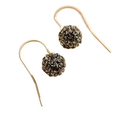 Posh Totty Designs Women's Gold Disco Ball Hanging Earrings