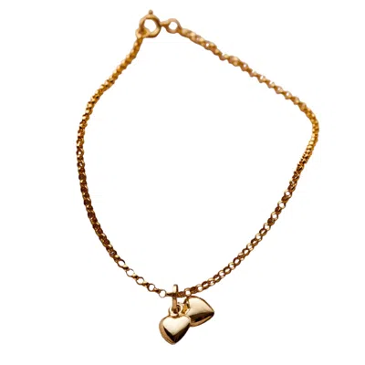 Posh Totty Designs Women's Gold Double Heart Charm Bracelet